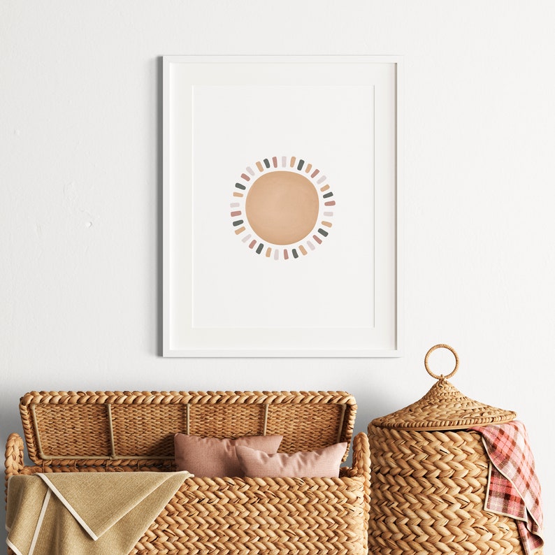Boho Sun Poster, Boho Sunshine Nursery Print, Girls Room Decor, Neutral ...