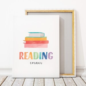 Calming Corner Sign, Reading Corner Sign, Rainbow Classroom Wall Decor, Classroom Wall Art, Rainbow Educational Posters.