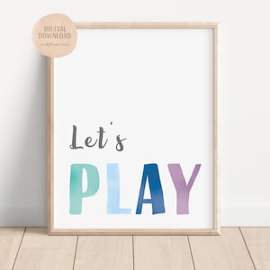 Set of 2 Prints, Rainbow Playroom Decor, Let's Play, Let's Read, Toddler Wall Art, Homeschool Decor, Nursery wall art, Digital Download image 7