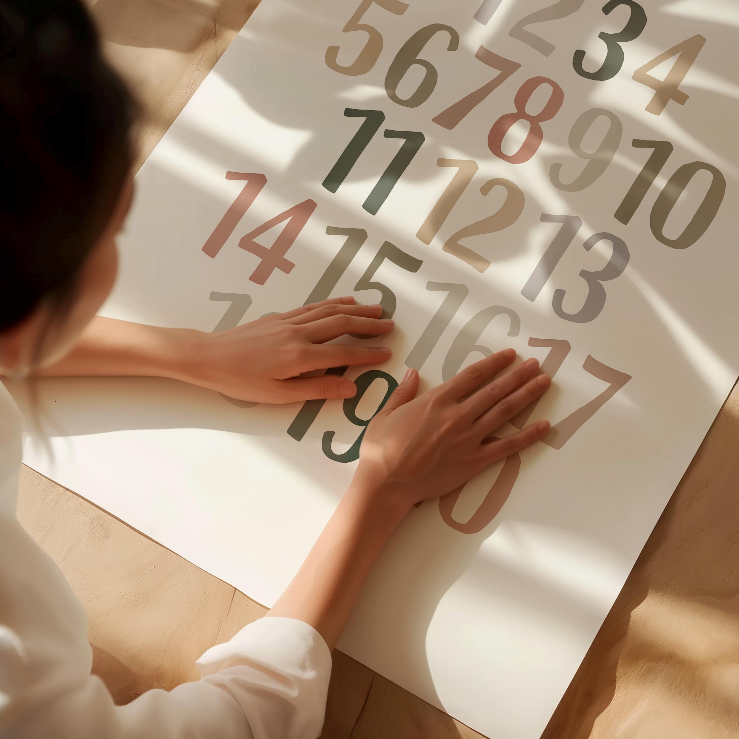 Neutral Numbers Poster, Educational Poster, Homeschool Decor, Numbers 1 ...
