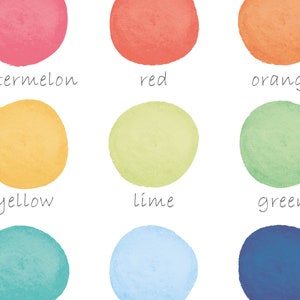 Kids learning colors wall art for playroom or classroom decor