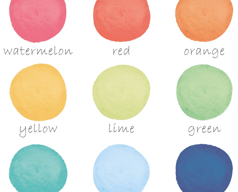 Kids learning colors wall art for playroom or classroom decor