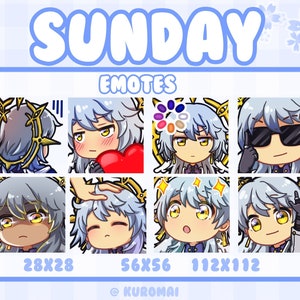 Twitch, Emote, Pack, Honkai Star Rail, Sunday, 5 Emotes, streamer, discord