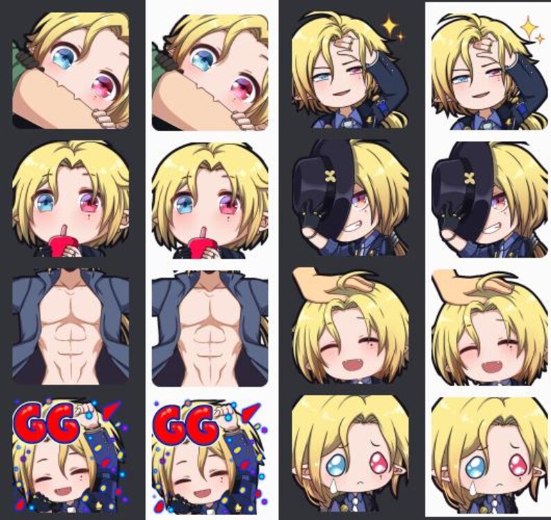 Twitch Emote Pack, Zenless Zone Zero Hugo Vlad 9 Emotes, Streamer ...