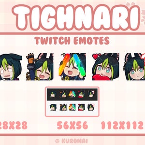 Twitch Emote Pack, Genshin tighnari, 5 Emotes, streamer, discord, etc (hello, cry, hype, love, question)
