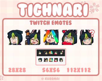 Twitch Emote Pack, Genshin tighnari, 5 Emotes, streamer, discord, etc (hello, cry, hype, love, question)