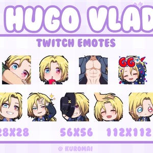 Twitch Emote Pack, Zenless Zone Zero Hugo Vlad 9 Emotes, Streamer ...