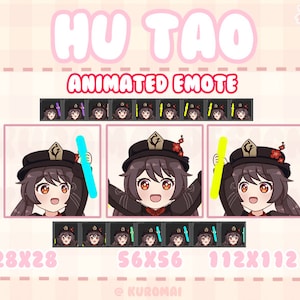 Animated Emote (Hype), Genshin Hutao, twitch, discord, etc