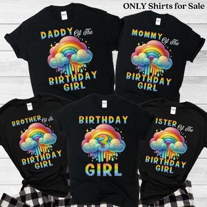 Rainbow Birthday Girl Shirts, Birthday Girl Shirt, Colorful Birthday Girl Shirt, Rainbow Shirt, Family Matching 3rd Birthday Shirts, Rainbow