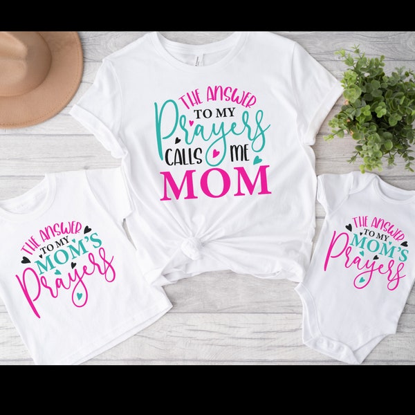 Mama and Mini Matching Shirts, Answer to My Prayer, Mommy and Me Outfits, Mom, Mommy and Me Shirts, New Mom Gift, Toddler, Matching Outfits