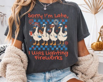 Comfort Colors® Patriotic Goose Shirt, Matching Family 4th of July Shirts, Patriotic Outfit, Family Group Shirts, Fourth Of July Gifts