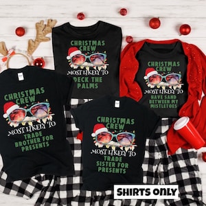 Family Christmas Pajamas, Matching Family Christmas Pajamas, Most Likely To Christmas Tees, Tropical Christmas PJs, Beach Christmas Jammies