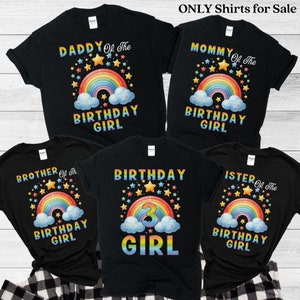 Rainbow Birthday Girl Shirts, Birthday Girl Shirt, Colorful Birthday Girl Shirt, Rainbow Shirt, Family Matching 3rd Birthday Shirts, Rainbow