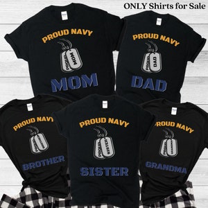 Chemise de famille de militaire fier, Chemises de conjoint de militaire, T-shirts de famille militaire, Chemises des forces armées, Chemise de remise des diplômes militaires, Famille fière