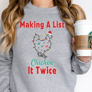 Ugly Christmas Sweater, Christmas Chicken Sweatshirt, Christmas Gifts, Women Christmas Sweatshirt, Cute Christmas Shirt, Holiday Sweatshirt