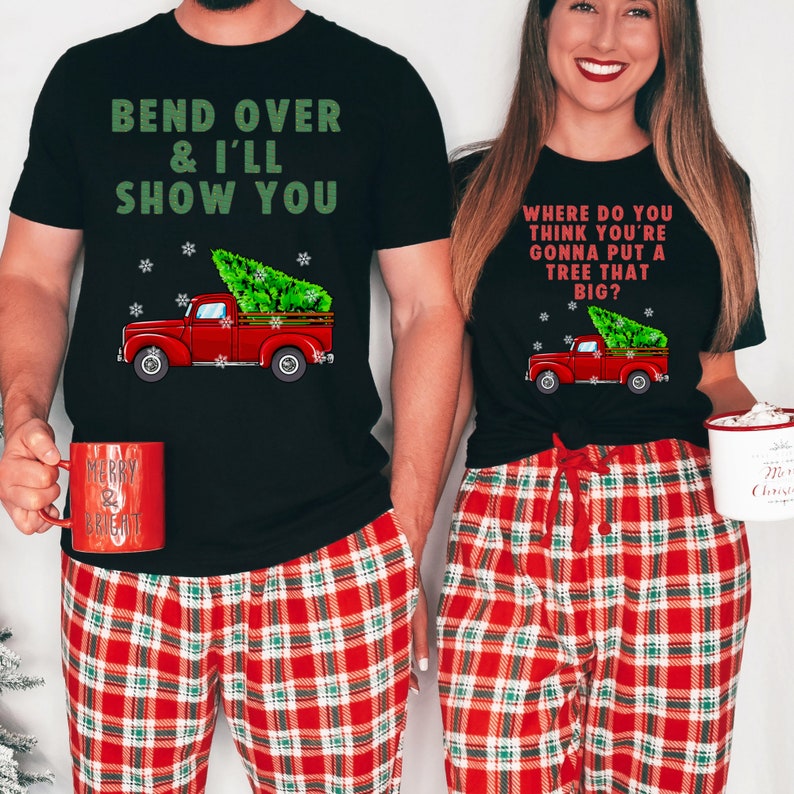 Funny Couples Christmas Pajamas Funny Christmas Matching Etsy Canada