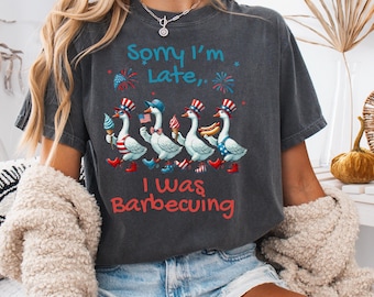Comfort Colors® Patriotic Goose Shirt, Matching Family 4th of July Shirts, Patriotic Outfit, Family Group Shirts, Fourth Of July Gifts