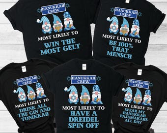 Family Group Hanukkah Shirt, Hanukkah Gifts, Matching Chanukah outfits, Funny Hanukkah Party Tees, Matching Family Shirts, Funny Jewish Top