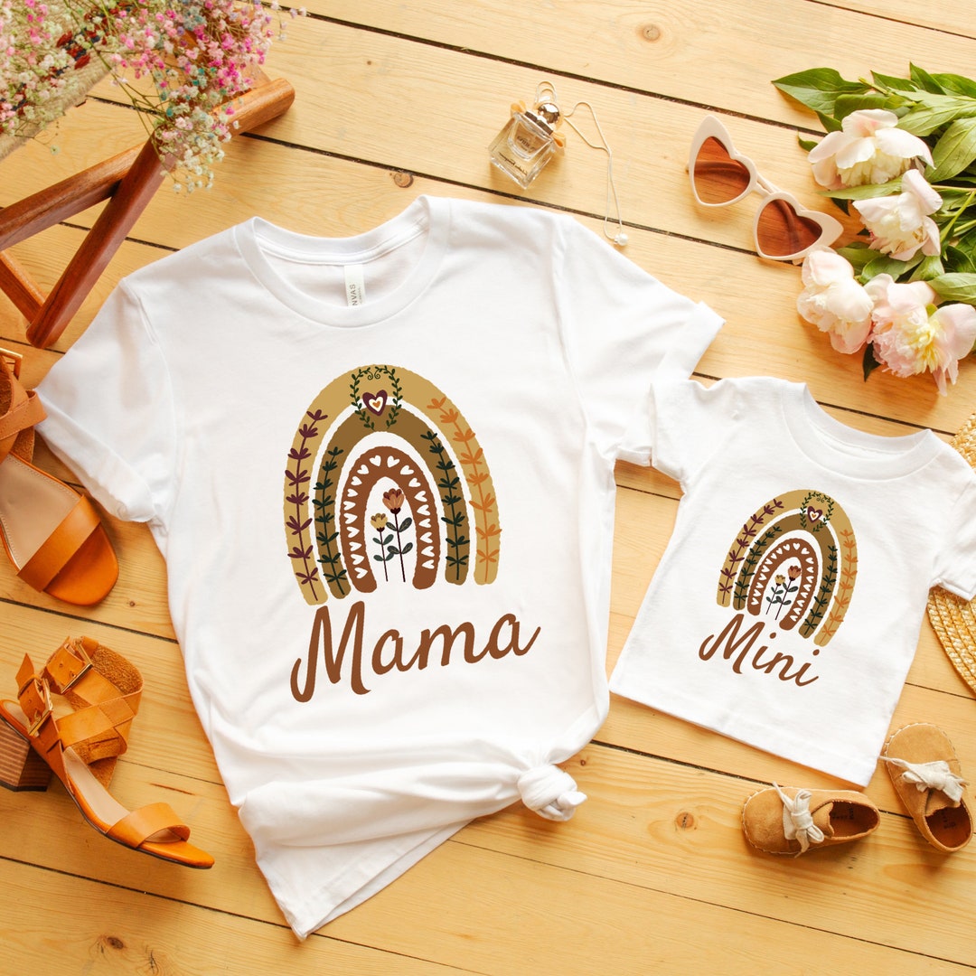 Mama and Mini Matching Shirts, Modern Rainbow Shirt, Mommy and Me ...