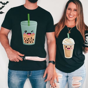 Chemises drôles d&#39;Halloween de couples, chemise d&#39;Halloween de couple, chandail de couples, t-shirt drôle d&#39;Halloween, t-shirt assorti d&#39;Halloween, costume de couples