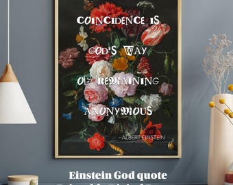 Einstein Spiritual Quote Printable Poster – Inspiring Digital Art – Instant Download