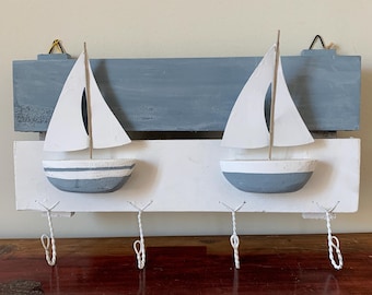 Boat Key Box, Key Hanger, Coat Rack, Key Storage, Boat Decorations, Beach Decorations,