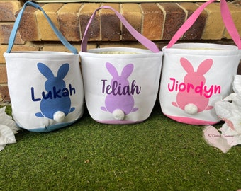 Personalised canvas bunny baskets/ Easter Gift/ Easter Bag / Easter keepsake