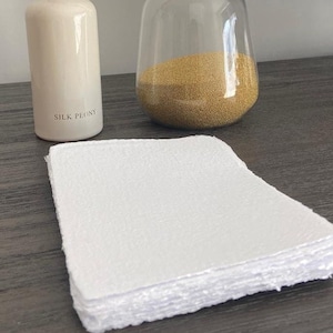 Papel Branco Reciclado Feito à Mão A5 A6 200gsm / Convites de casamento / Papelaria / Pacote da 5 o 10 fogli