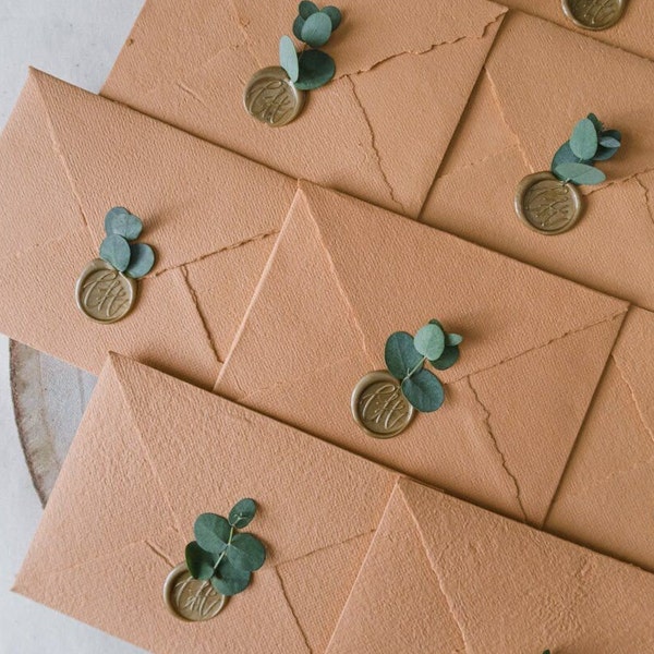 Papier pour enveloppe fait main en terre cuite | C6/A6, B6, C5/A5| Enveloppe Deckle Edge