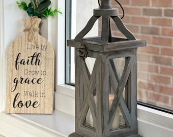 Wooden Lantern for Candles - Indoor Outdoor Hanging Fall Decoration for Patio, Porch, backyard