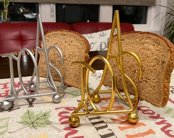 Gold or Silver Toast Rack: Metal Breakfast Table Caddy