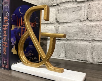 Rustic Bookend &quot;&&quot; Sculpture for Bookshelf, Mantle, Staging, Coffee Table, Housewarming gift, Hostess Gift Idea, Christmas Gift for Teen