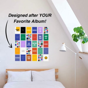 CUSTOM music album themed wall collage kit [includes song titles, lyrics, album name, artist name & aesthetic fillers] designed by annie kat