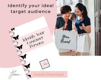 Identify your Customer Persona or Ideal Target Audience Workbook It is a Target Market Planner for your small business, Instant download