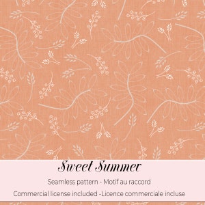 Sweet Summer, a modern style seamless pattern for your creative projects - summer pattern, floral pattern, minimalist pattern