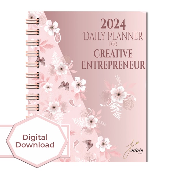 2024 Planner for Creative Entrepreneur - Digital Planner - 2024 daily planner - Personal and Business planner with custom sections