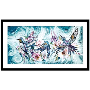 Dance of the Hummingbird By Carla Joseph, Indigenous Art Print, First Nations, Native Americans, Cree, Métis, Framed Art