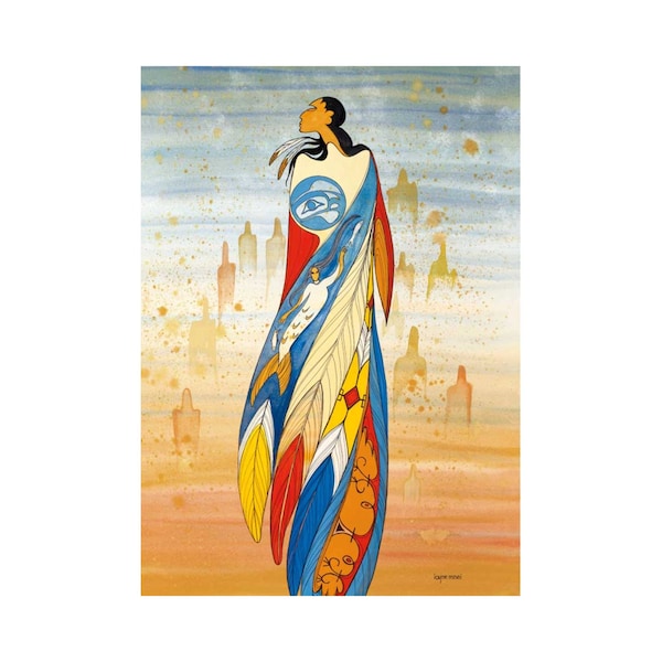 Not Forgotten by Maxine Noel, Indigenous Art Print, First Nations, Native Americans, Framed Art Card