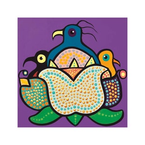 Family by Donna Langhorne Indigenous Art Print, First Nations, Anishinaabe Nation, Native Americans Decor, Framed Art