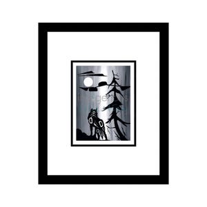 Wolf and Moon By Diane Levesque, Indigenous Art Print, First Nations, Native Americans, Framed Art