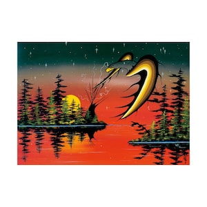 Medicine Tent By William Monague, Indigenous Art Print, First Nations, Ojibway, Native Americans Indian Decor, Framed Art