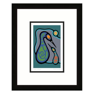 Enseñanza familiar II de Bruce Morrisseau, tarjeta de arte indígena, tarjeta de arte enmarcada