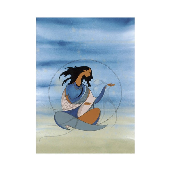 Spirit Of The Winds by Maxine Noel, Indigenous Art Print, First Nations, Native Americans, Framed Art Card