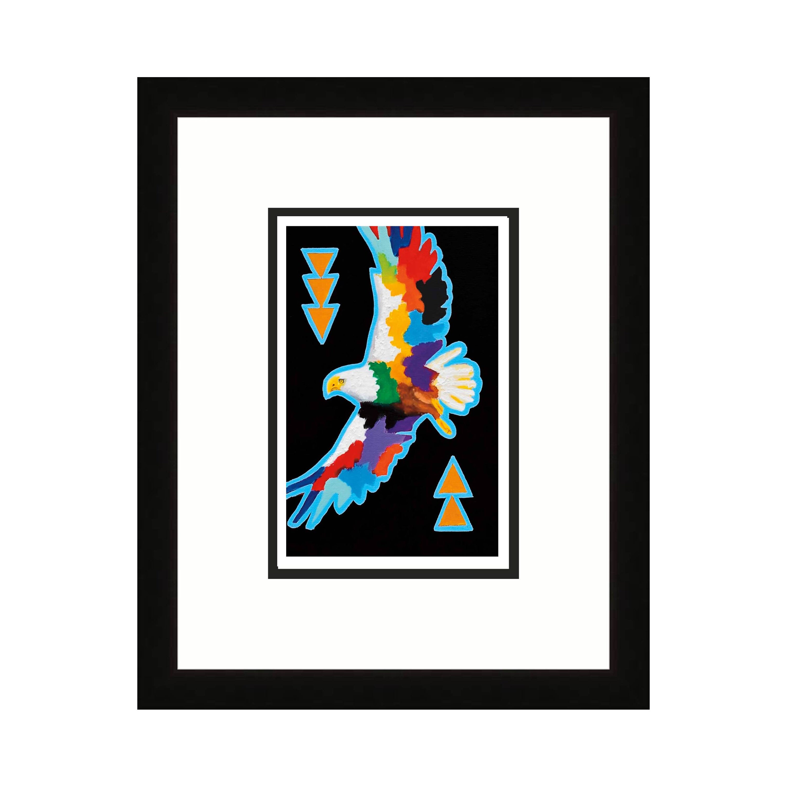 Soaring High by John Balloue, Indigenous Art Card, Framed Art Card, Eagle