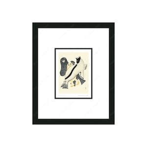 Arctic Seals, 2008 by Kananginak Pootoogook, Indigenous Art Card,  Cape Dorset, Inuit Framed Art Card