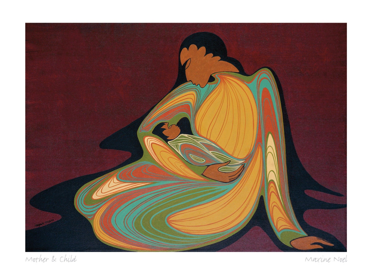 Mother & Child by Maxine Noel, Indigenous Art Print, First Nations