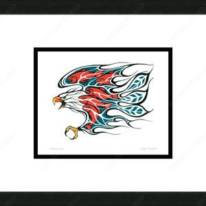 Salmon Run By Shelly Fletcher, Framed Artcard, Indigenous Art