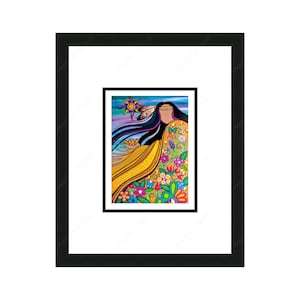 Bees Are Life by Pam Cailloux, Indigenous Art Card, Framed Art Card, Métis Artist