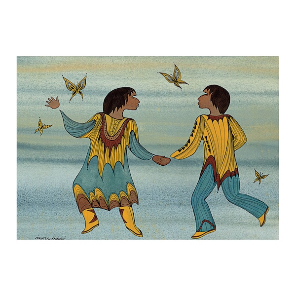 Butterflies by Maxine Noel, Indigenous Art Print, First Nations, Native Americans, Framed Art