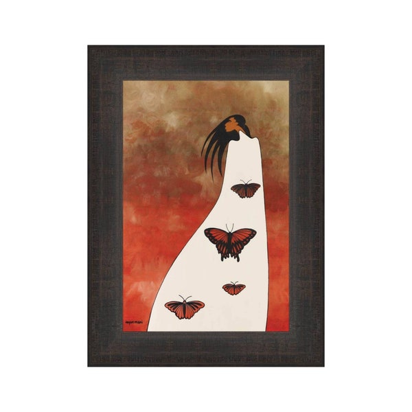 The Guardian of the Monarch by Maxine Noel, Indigenous Art Print, First Nations, Native Americans, Framed Art
